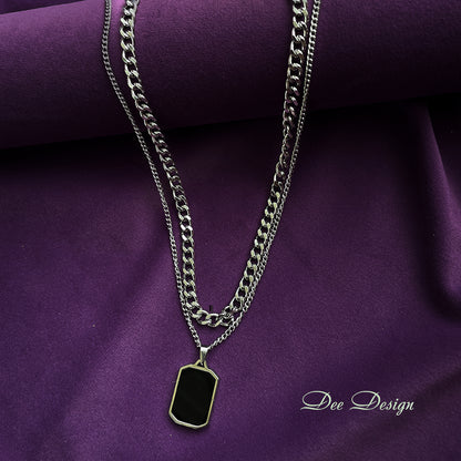 Premium Stainless Steel Layered Chain Necklace for Men
