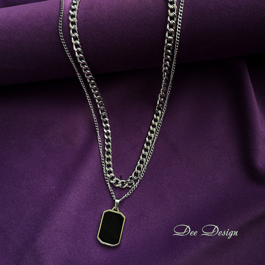 Premium Stainless Steel Layered Chain Necklace for Men
