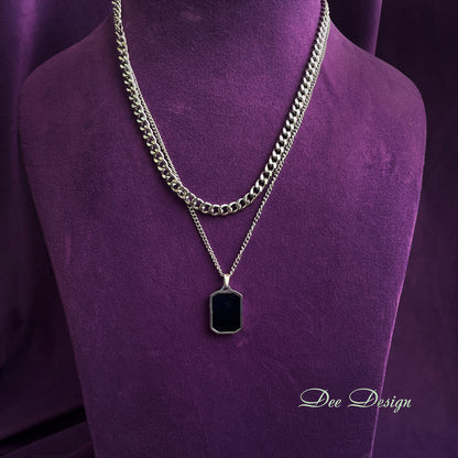 Premium Stainless Steel Layered Chain Necklace for Men
