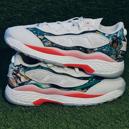 Dive into Artistry with Handpainted Ocean-Themed Sneakers
