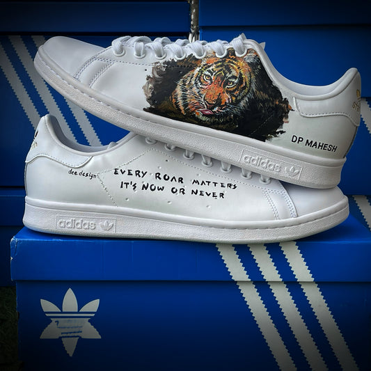 Tiger-Themed Adidas Sneakers with a Bold Message