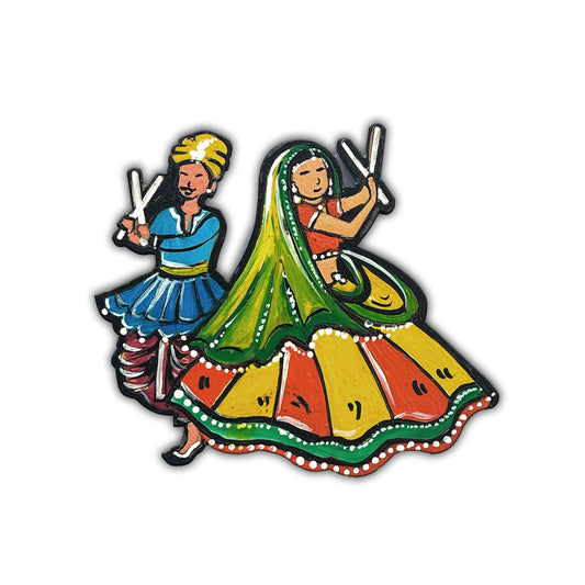 Hand Painted Indian Folk Dance Magnet