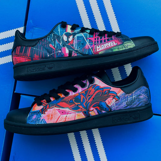 Swing into Action with Handpainted Marvel-Themed Adidas Sneakers