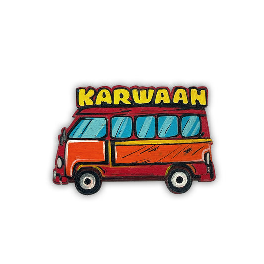 Hand Painted Karwaan Van Magnet
