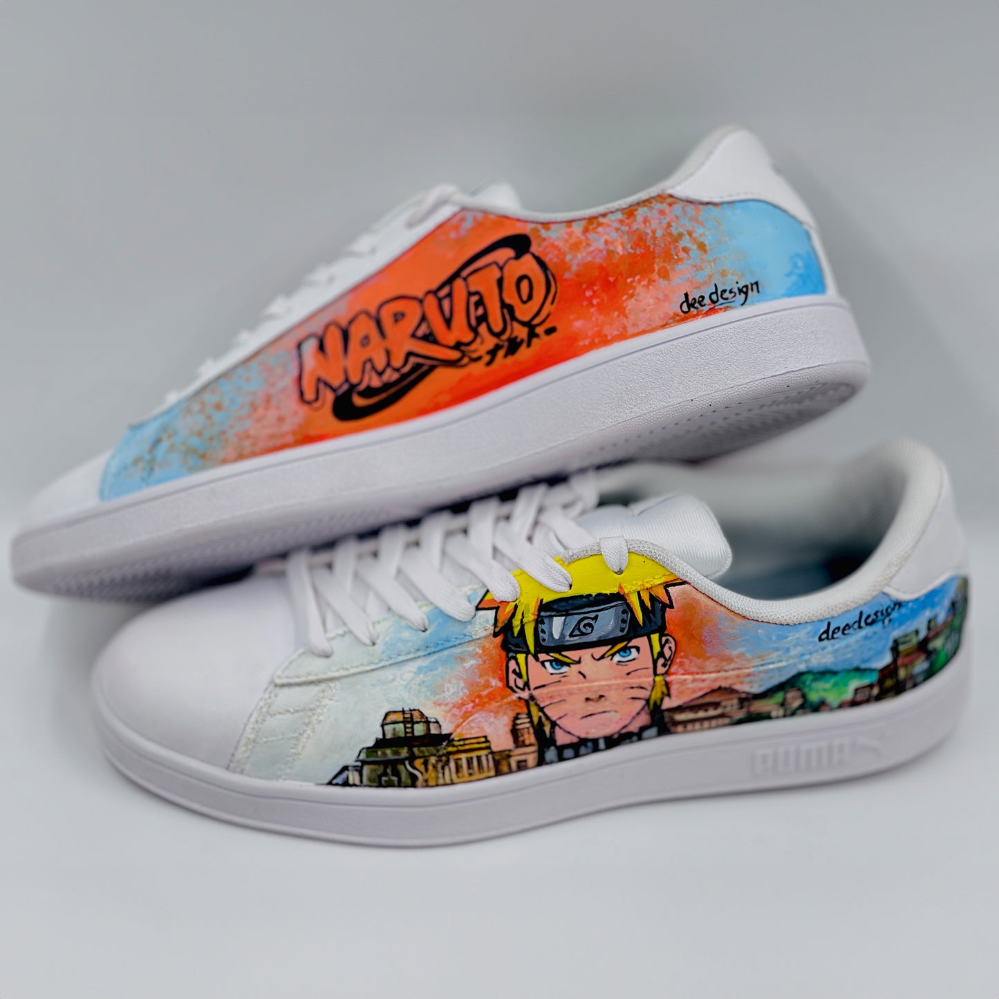 Naruto-themed custom Puma sneakers