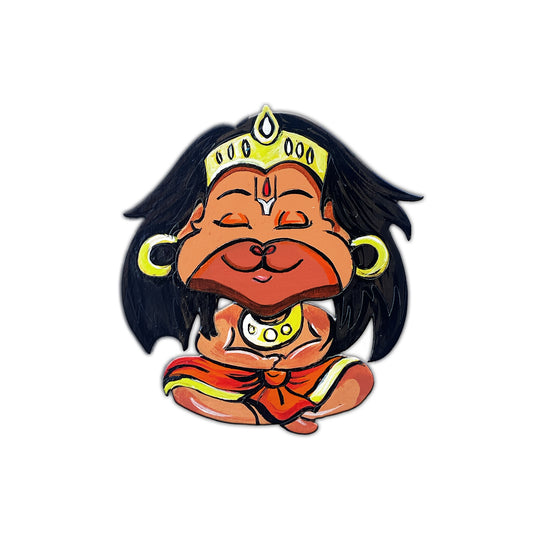 Hand Painted Peaceful Hanuman Fridge Magnet