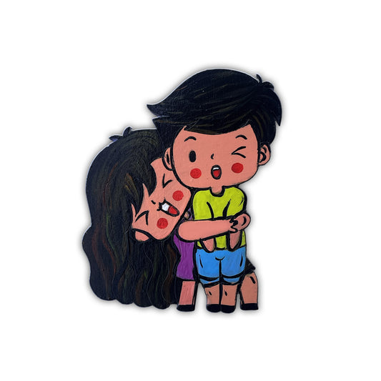 Hand painted Cute Couple Magnet