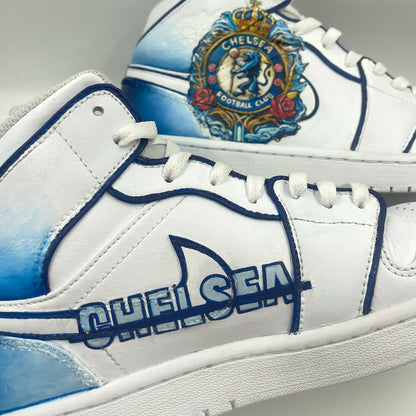 Handpainted Chelsea FC-Themed Sneakers