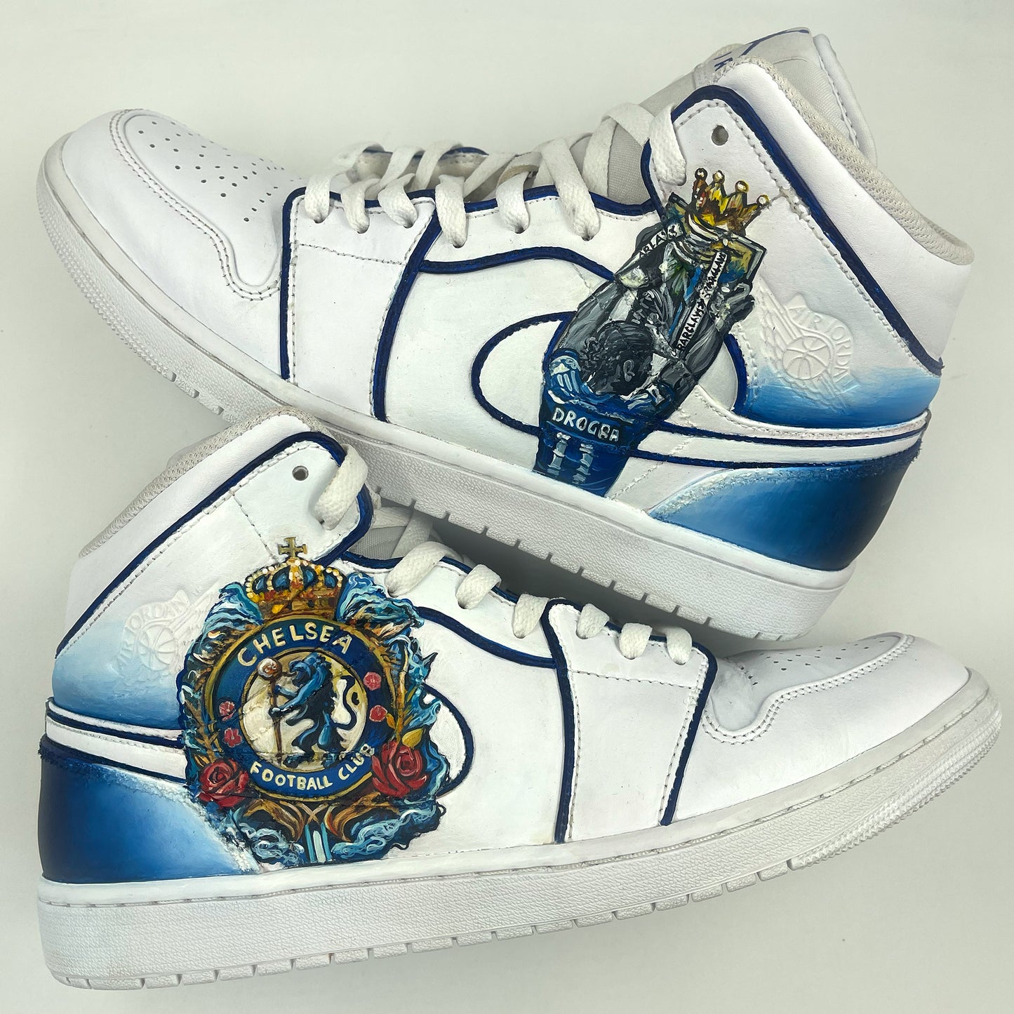 Handpainted Chelsea FC-Themed Sneakers