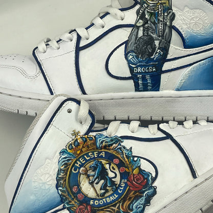 Handpainted Chelsea FC-Themed Sneakers