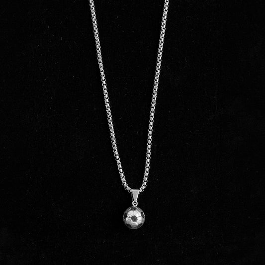 Men's Stainless Steel Soccer Ball Pendant With Chain