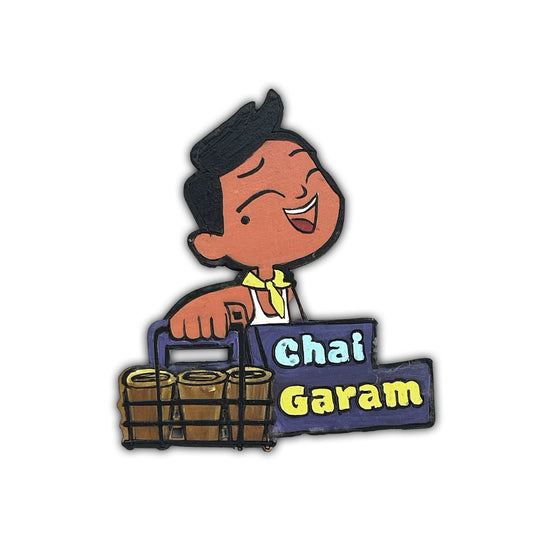 Hand Painted Chai Garam Magnet