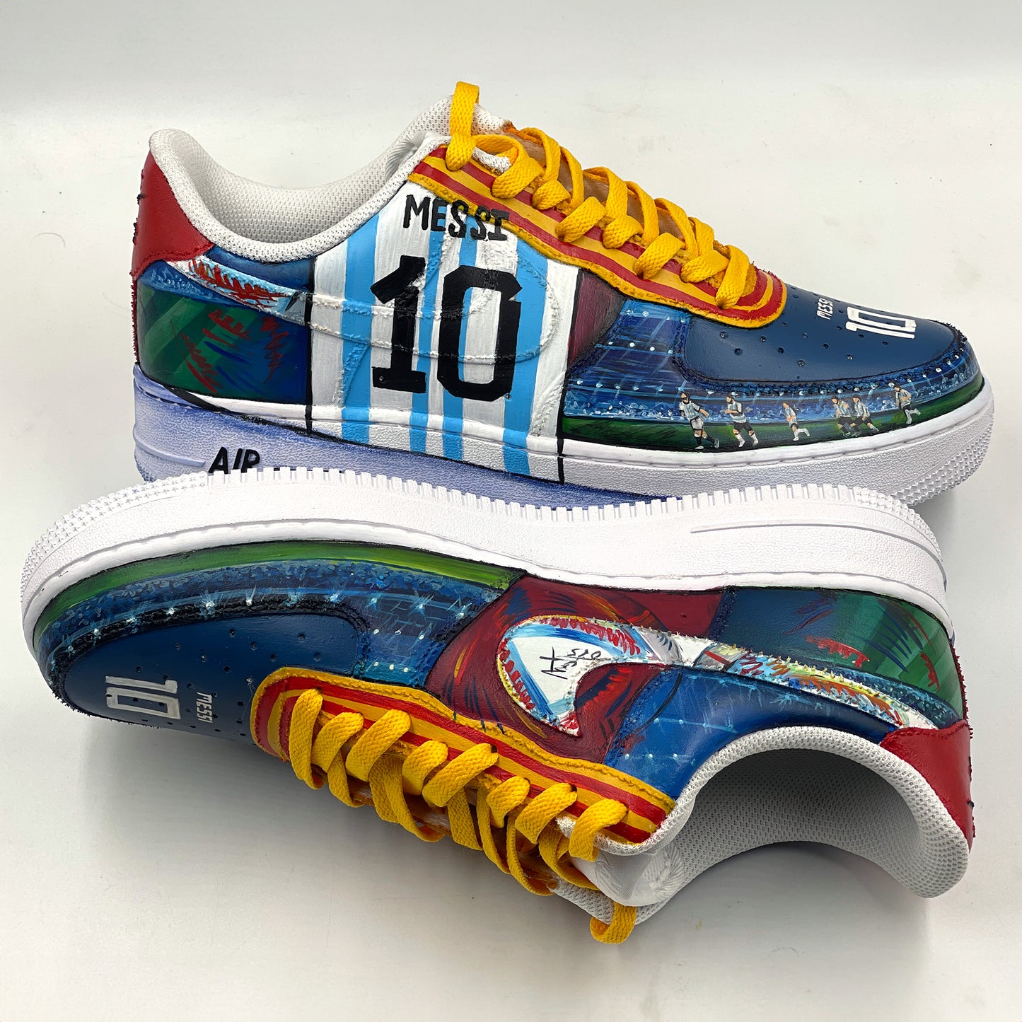 Celebrate Greatness with Handpainted Lionel Messi-Themed Sneakers