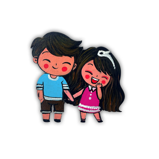 Hand Painted Holding Hands Magnet
