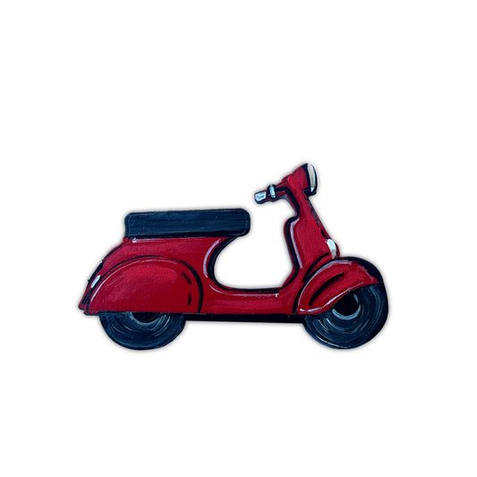 Hand painted Red Scooter Magnet