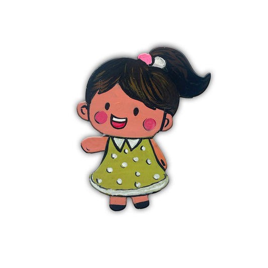 Cute Cartoon Girl Magnet