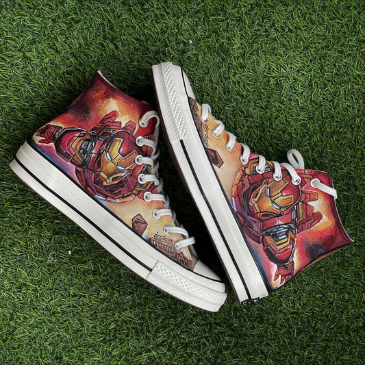Suit Up with Handpainted Iron Man-Themed Sneakers