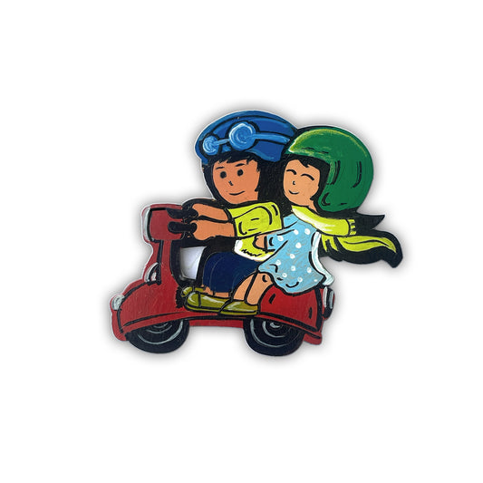 Hand Painted Scooter Ride Magnet