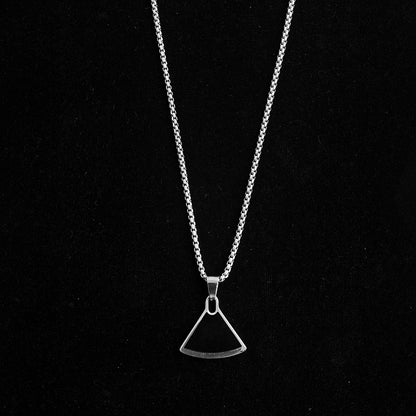 Men’s Stainless Steel Geometric Pendant with chain – Modern Edge, Minimal Form.