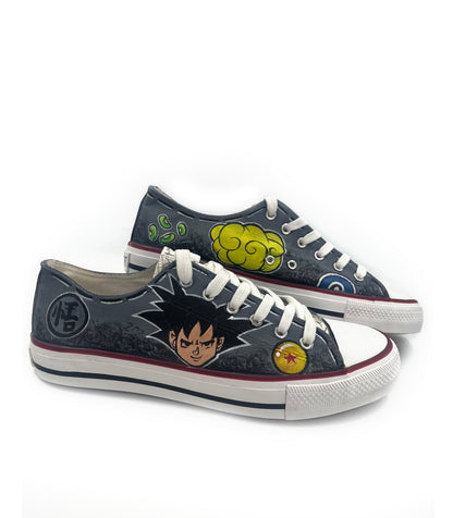 Goku design on canvas shoes