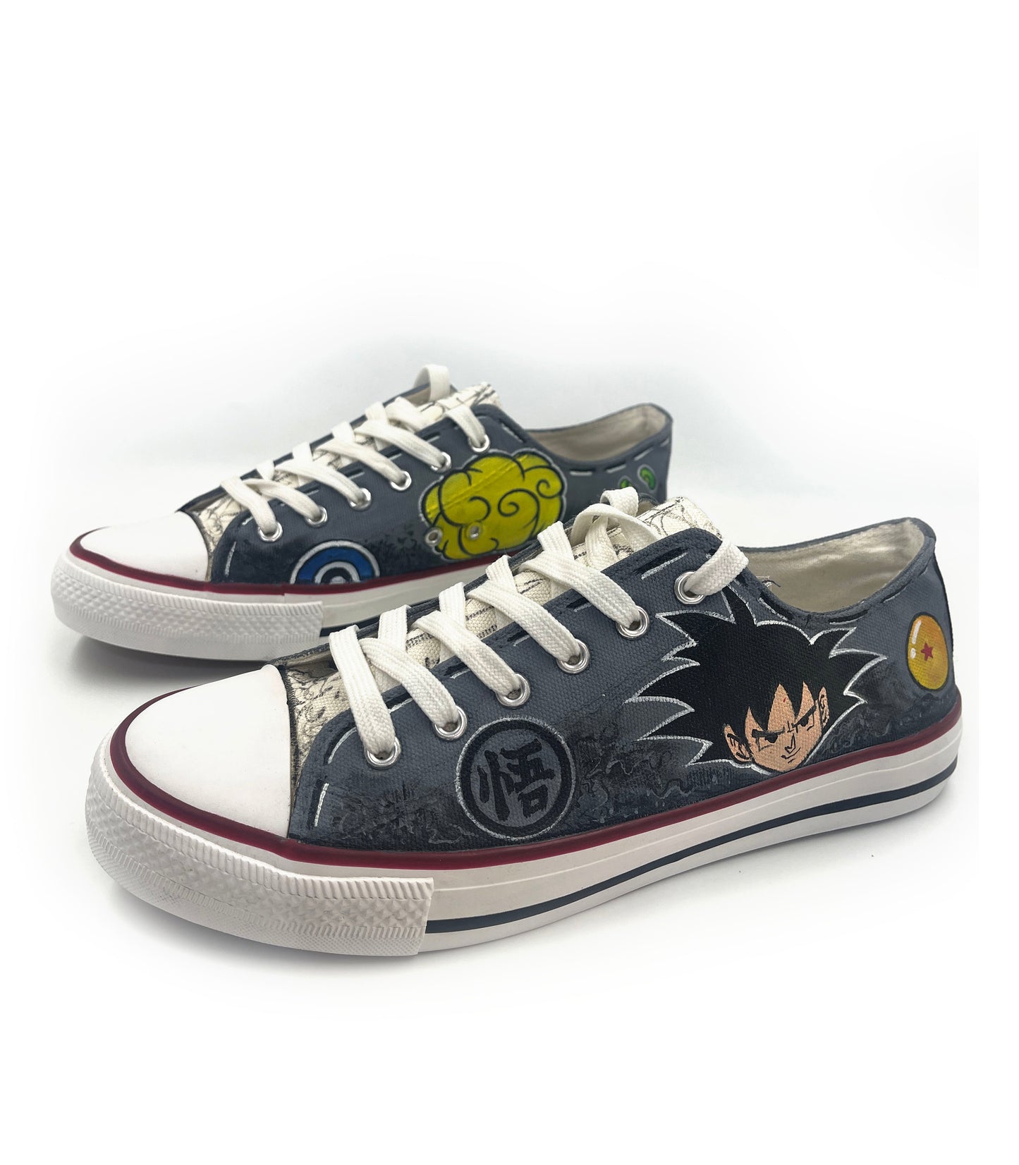 Goku design on canvas shoes