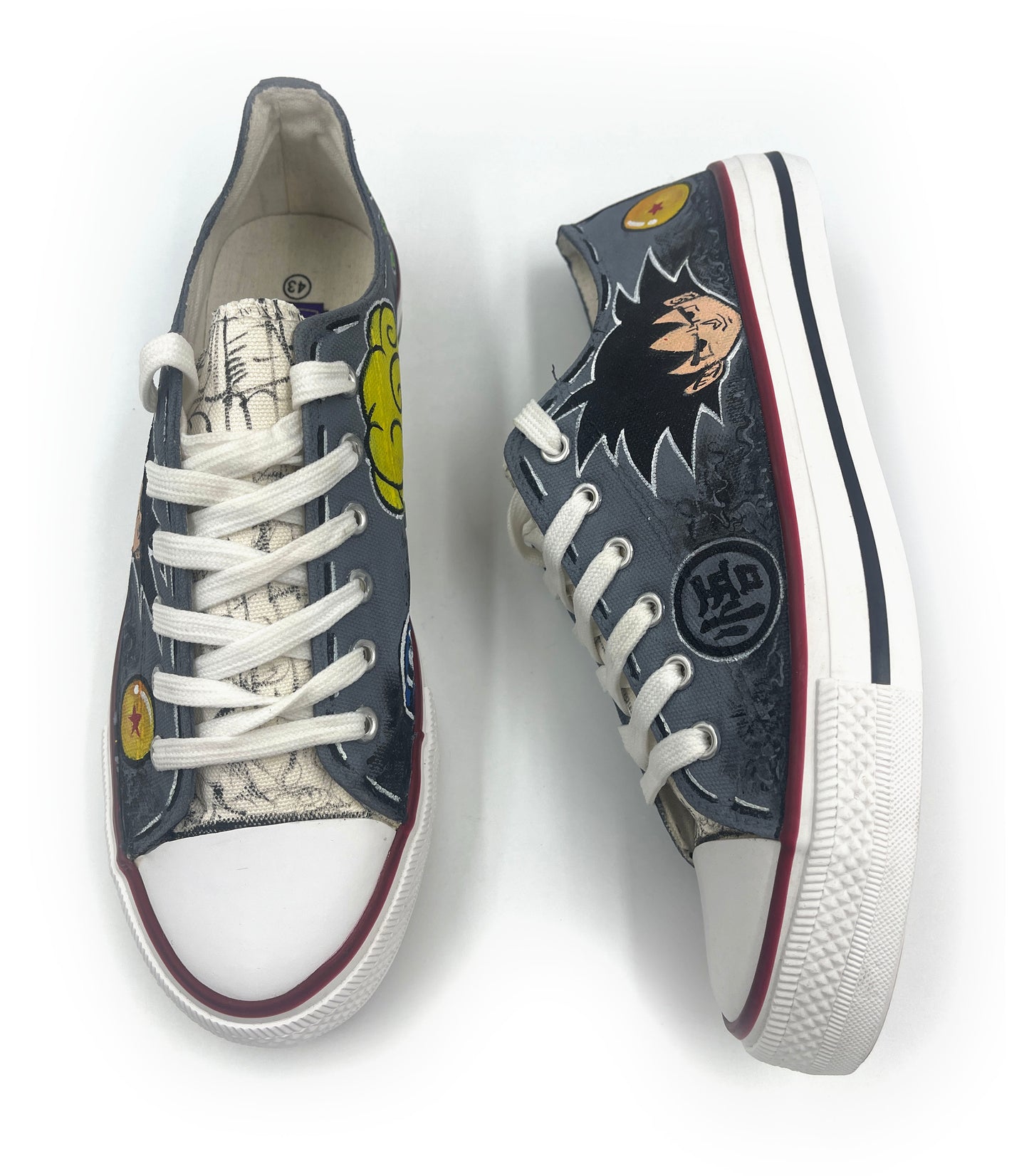 Goku design on canvas shoes