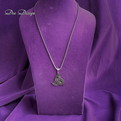 Men’s Stainless Steel Celtic Trinity Knot Pendant Necklace