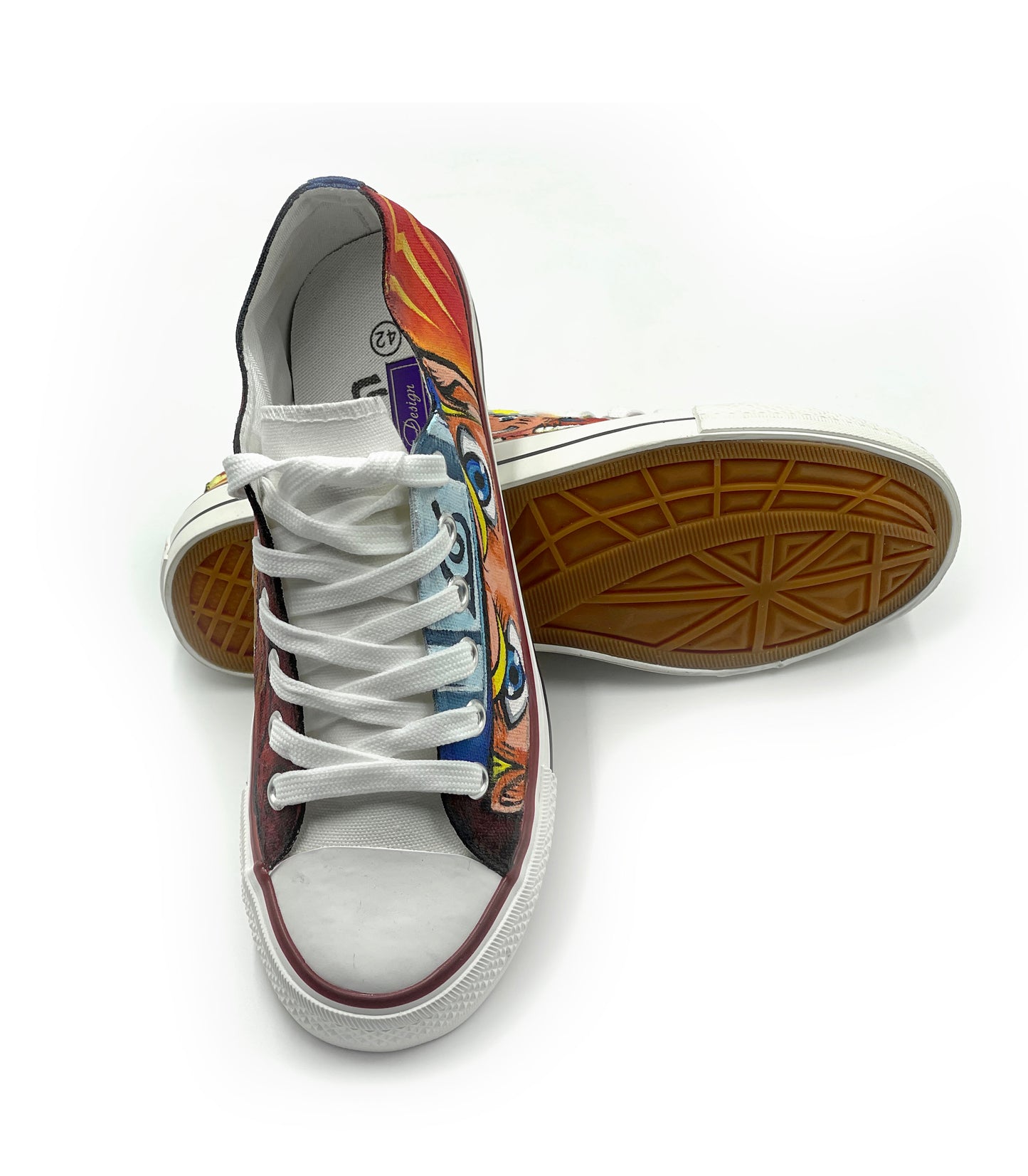 Naruto design on canvas shoes