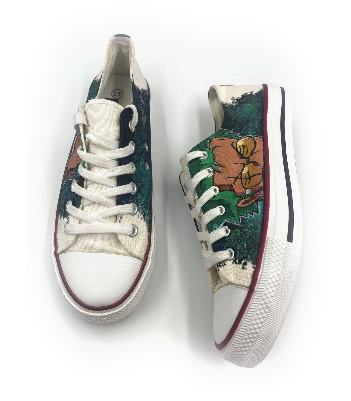 Zoro design on canvas shoes